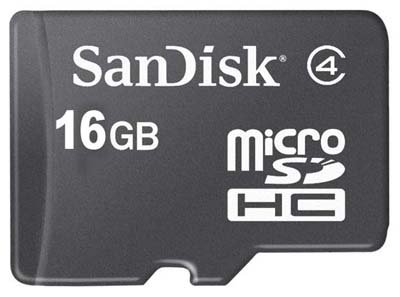 SanDisk: schede per cellulari MicroSDHC e M2 ora da 16GB