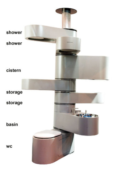 Vertebrae, il bagno verticale per piccoli spazi